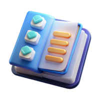 elegant abstract Interactive 3D Digital Notebook App high quality png