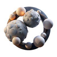 elegant vintage Abstract 3D Sphere Composition Grey, Circular, Orb, Design, Art, Texture, Render, Graphic, Pattern 4K png
