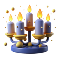 vibrant traditional Five-Candle Candelabra with Floating Lights original png