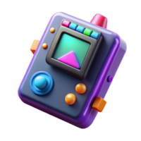 extraordinary abstract Retro Gaming Console 3D Render of Vintage Handheld Device professional png