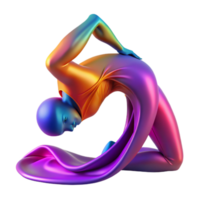 extraordinary modern Abstract Colorful Figure in Fluid Pose professional png