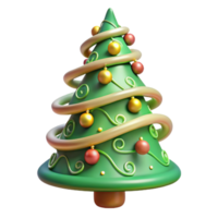3D Festive Christmas Tree with Ornaments png