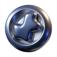 serene modern Metallic Star Icon 3D Render of a Shiny Star Button high quality png