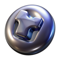 extraordinary vintage Metallic Puzzle Piece in Circular Frame 3D Render high resolution png