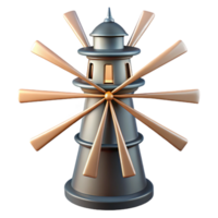 Windmill Tower 3D Render of a Rotating Structure png