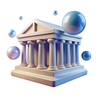 dramatic traditional Classical Architecture, 3D Model, Digital Art, Columns, Temple, Structure, Design, Abstract, Bubbles, Rendering original png