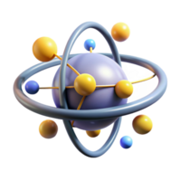 Abstract Atomic Structure 3D Model of Molecular System png