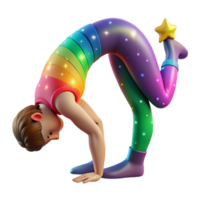 Rainbow Gymnastics A 3D Characters Pose png