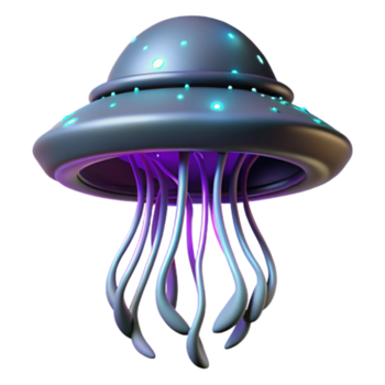 vibrante criativo bioluminescente medusa UFO Alto resolução png