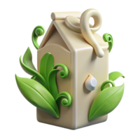 serene abstract Charming House with Lush Greenery 3D Render authentic png