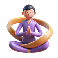 wonderful creative 3D Render of Person Meditating in Lotus Pose high quality png