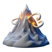 Magical Mountain with Glowing Spirals png