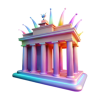 magnificent rustic Neoclassical Architecture Colorful 3D Model of Iconic Gateway original png