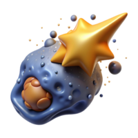 wonderful vintage Abstract 3D Render Starry Cosmic Blob high quality png