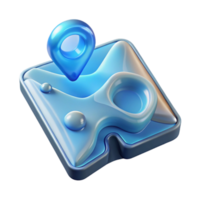 Abstract Location Icon 3D Render of a Navigation Point png