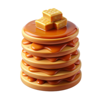 impressive artistic Caramel Drizzled Pancake Stack high quality png