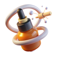 wonderful modern Amber Serum Bottle Elegant Dropper, Liquid Cosmetics, 3D Render, Abstract Design, Product Packaging high resolution png