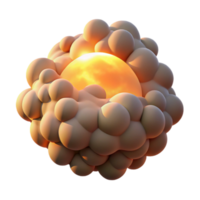 beautiful creative Abstract 3D Render Glowing Sphere in Cellular Structure original png