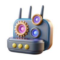 3D Render of a Futuristic Device with Antennas png