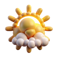 elegant rustic 3D Render Sun and Cloud, Cartoon Style high quality png