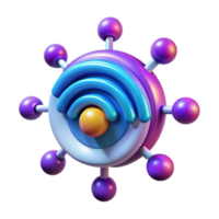 Global Network Connectivity A 3D Abstract Representation png