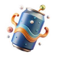 Fizzy Soda Can with Abstract Splashes png