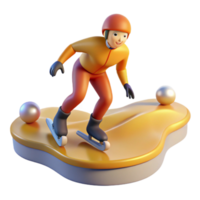 impressive artistic 3D Render of Ice Skater on Abstract Surface high quality png