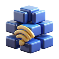 impressive minimalist Network Connectivity Data Cube Wireless Signal premium png