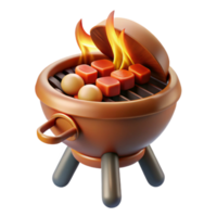 elegant abstract Grilling Food on a Portable BBQ exclusive png