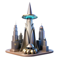 Futuristic Cityscape Modern Architecture, Towering Buildings, and Advanced Design png