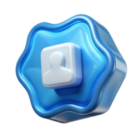 3D Profile Icon User Account, Avatar, Digital Identity, Blue Badge, Person Symbol, Online Profile, Web Avatar, Social Media, Graphic Design, UI Element png