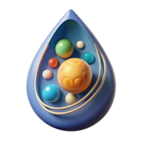 vibrant artistic Abstract Cell Structure Colorful 3D Render of Internal Organelles high quality png