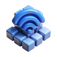 impressive abstract Network Connectivity Cubes and Wifi Signal detailed png