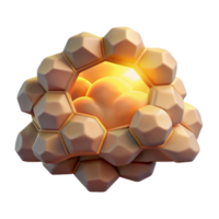 elegant minimalist Abstract 3D Honeycomb Structure with Glowing Core high quality png