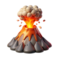 stunning artistic Volcanic Eruption 3D Render of Lava and Ash high resolution png