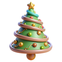 3D Render of Festive Christmas Tree with Ornaments png