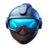 magnificent creative Smiling Robot Emoticon 3D Render of Futuristic Face high quality png