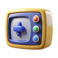 Retro Game Console 3D Render of Colorful Device png
