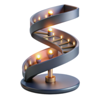 Illuminated Spiral Staircase A 3D Render png