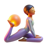 magnificent rustic Yoga Pose with Exercise Ball Flexibility and Balance authentic png