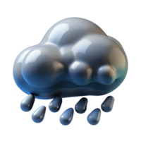 impressive abstract Rainy Cloud 3D Render Digital Weather Icon authentic png