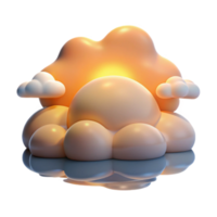 Sunset Cloud 3D Render of Fluffy Clouds png