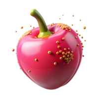 beautiful classic Pink Pepper 3D Render of Glossy Fruit with Speckles genuine png