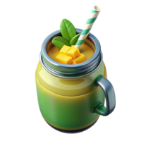 extraordinary rustic Refreshing Mango Smoothie in a Jar professional png