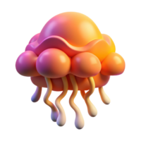 elegant abstract 3D Render of a Colorful Cartoon Cloud authentic png