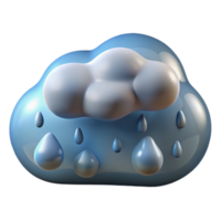 elegant vintage Rainy Cloud 3D Render of Precipitation high quality png