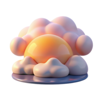 magnificent creative Sunset Cloudscape 3D Render of Abstract Sun and Clouds genuine png