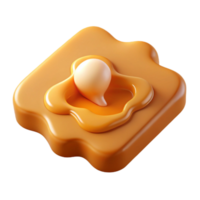 impressive minimalist 3D Render of Gooey Caramel Candy authentic png