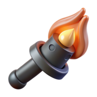 impressive modern 3D Render of a Lit Torch original png