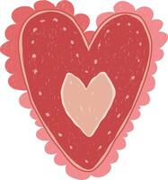 Red Valentine, Heart Card Design, Red Heart with Ruffles vector